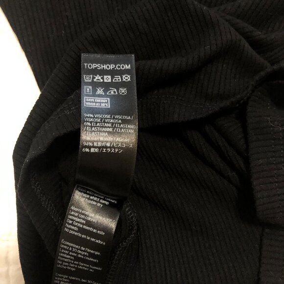 3/$25 ❥ Topshop 3/4 Length Sweetheart Neckline Tee Black Lightweight Crop Size 4 - Picture 3 of 4